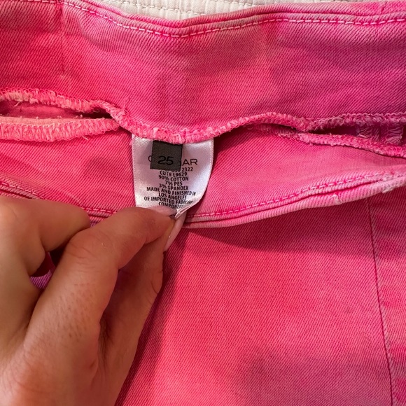 carmar/ LF neon pink denim mini skirt with zippers size xs - Picture 3 of 5